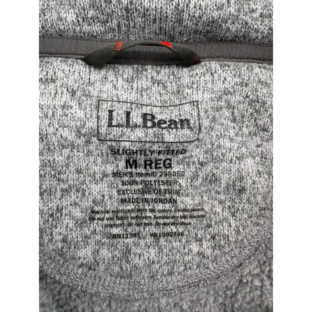 L.L.Bean Men’s M Sweater Fleece Snap Neck Pullover Gray